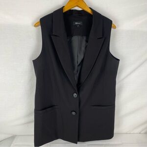 Reitmans Black Sleeveless Blazer Vest Size 12 Tailored Career Minimalist
